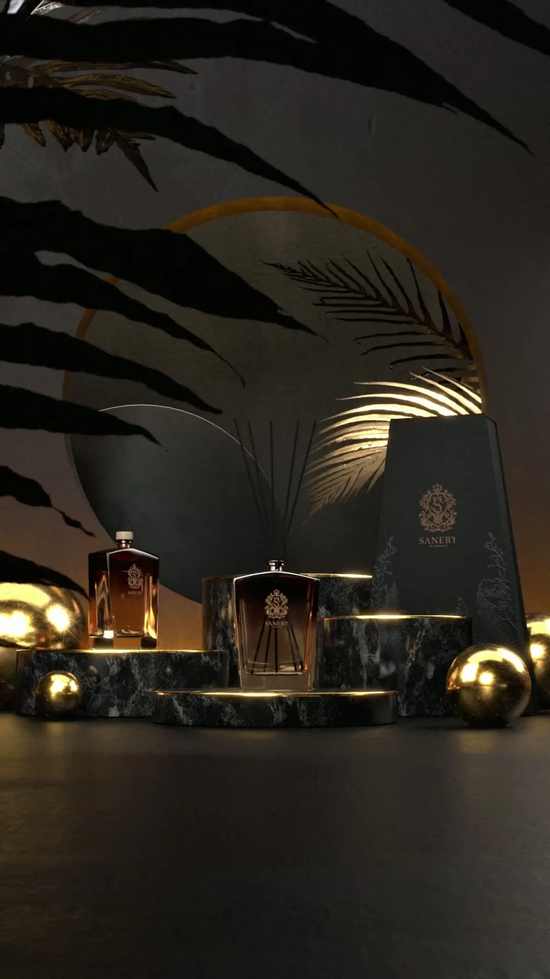 SANERY reed diffuser arrangement in the product film