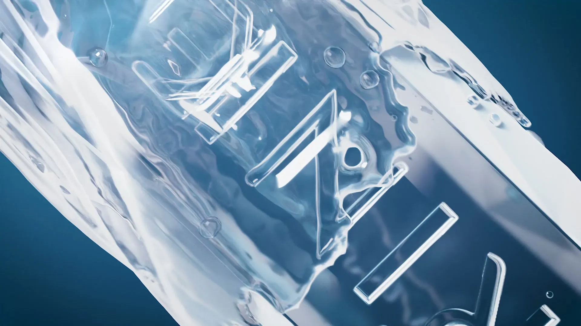 Sprinkle water-bottle surface with fluid detail and raised lettering