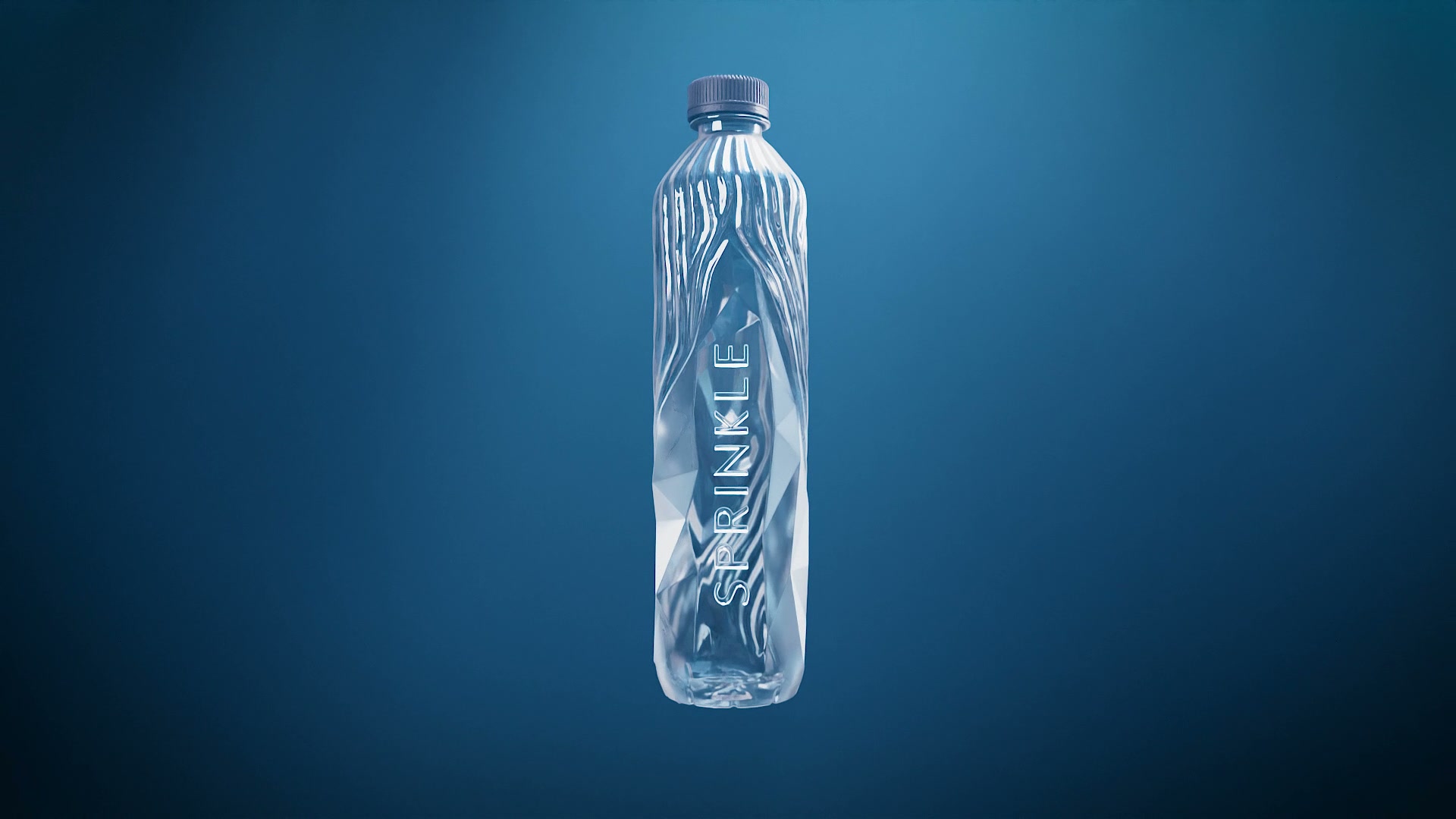 Sprinkle 2024 transformed water bottle on a blue background